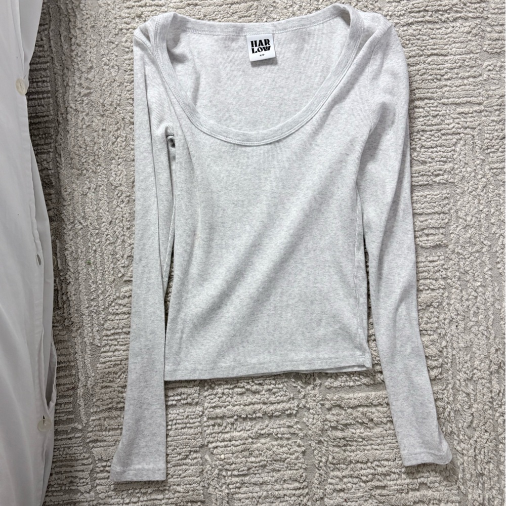 Harlow Light Gray Long Sleeve Top